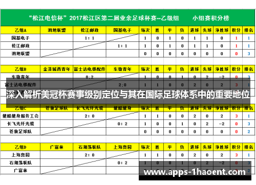 深入解析美冠杯赛事级别定位与其在国际足球体系中的重要地位 深入解析美冠杯赛事级别定位与其在国际足球体系中的重要地位